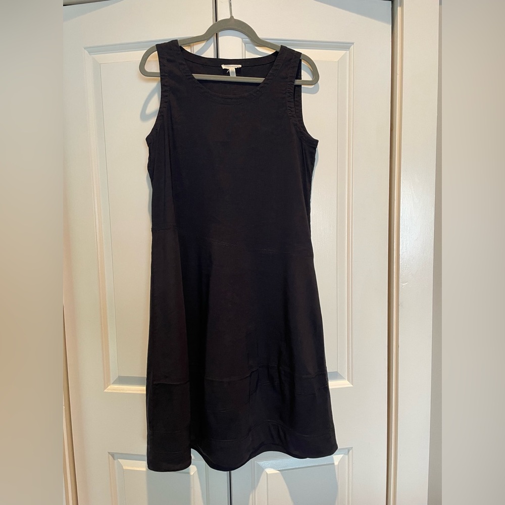 Eileen Fisher Black Sheath Mini Dress Square Neck S/P